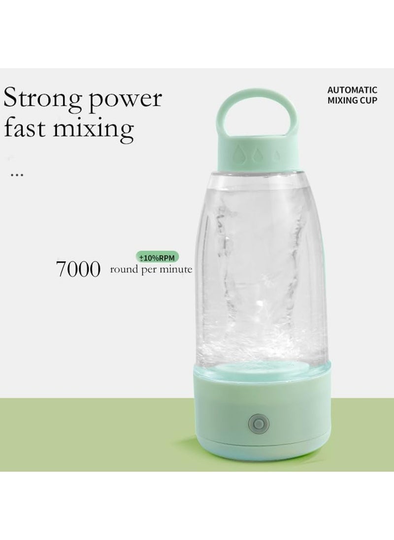 Dual Speed ​​Power Green Electric Protein Blender Cup, 100% Leak Proof Blender - Usb Rechargeable Blender Bottle, Protein Mixing Shaker Bottle, Made Of Safe Materials - Bpa Free - 380ml