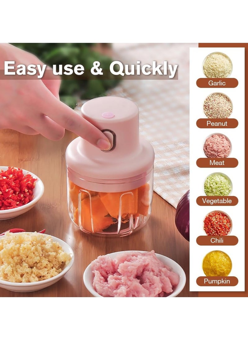 Wireless Food Chopper, Mini Food Processor Electric Mini Garlic Chopper Baby Food Blender, Portable Onion Chopper Vegetable Chopper, Mini Garlic Crusher Kitchen Gadgets