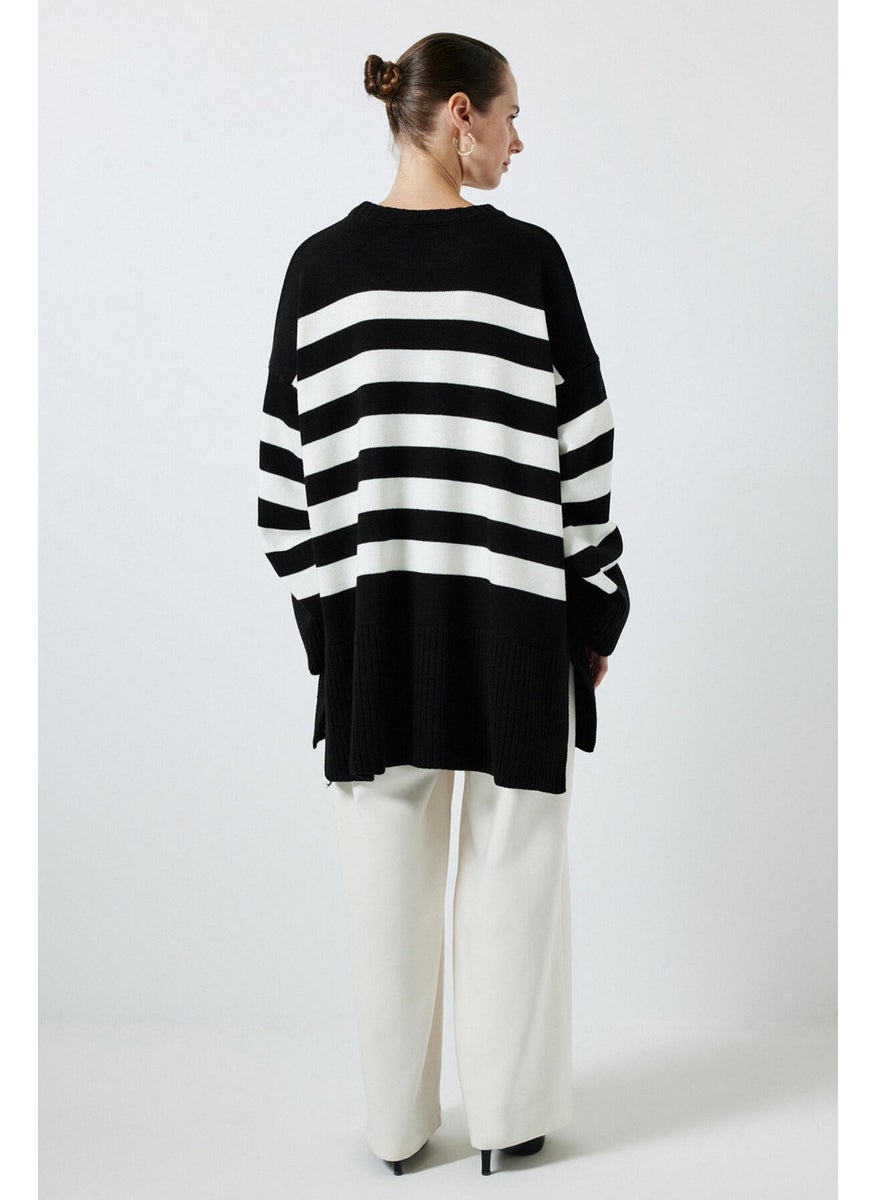 Oversize Striped Knit Tunic