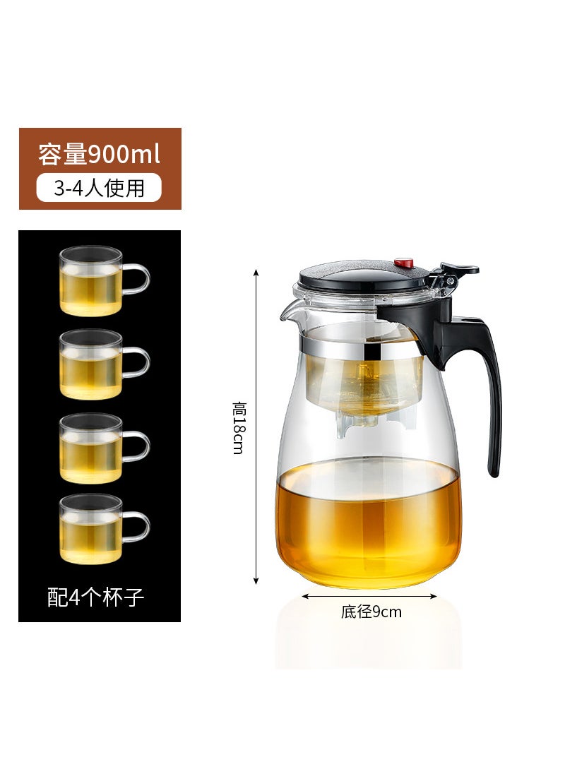 Elegant Glass Teapot Set with Infuser1000+4 Handle Cup (30 Pack) 1000+4 Handle Cup (30 Pack)