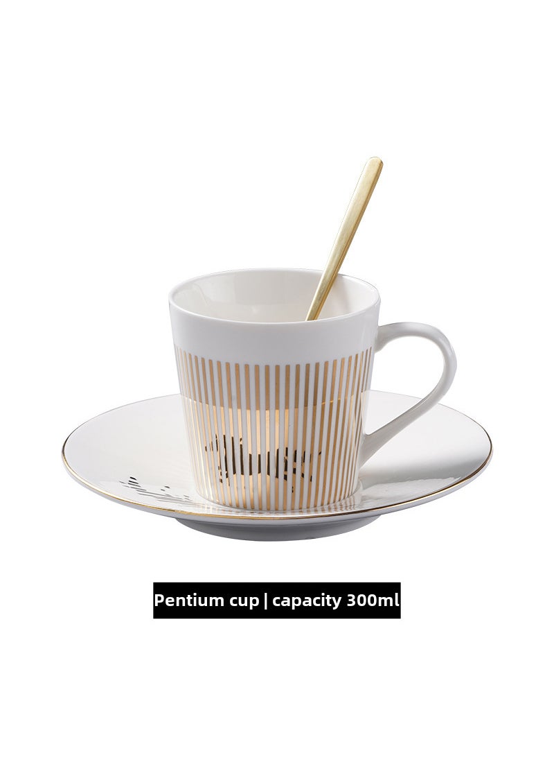 Dynamic reflection mirror Cup creative ceramic afternoon tea coffee cup and saucer Factory Direct in stock wholesale Pentium Gold