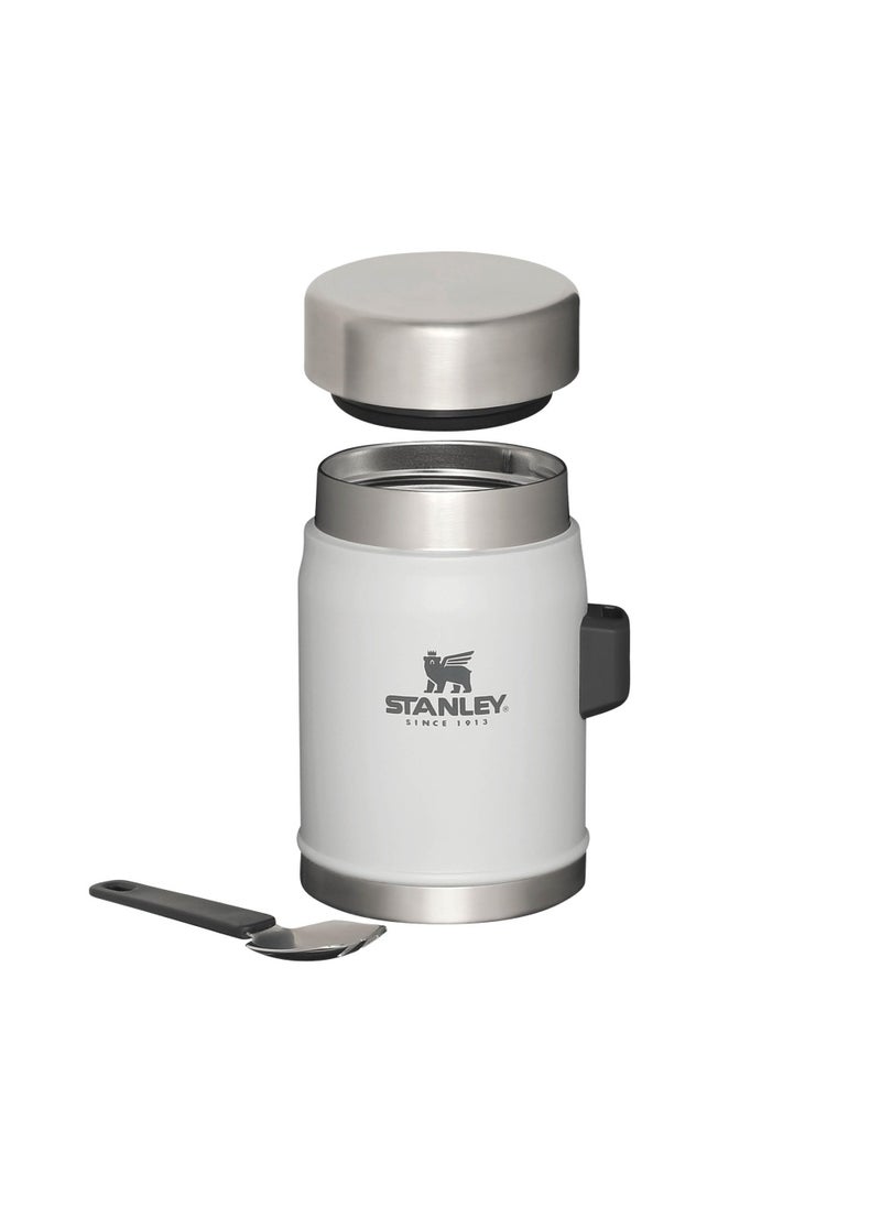 Stanley Classic Legendary Food Jar 0.4L / 14 OZ Ash with spork â€“ BPA FREE Stainless Steel Food Thermos | Keeps Cold or Hot for 7 Hours | Leakproof | Lifetime Warranty | Dishwasher safe