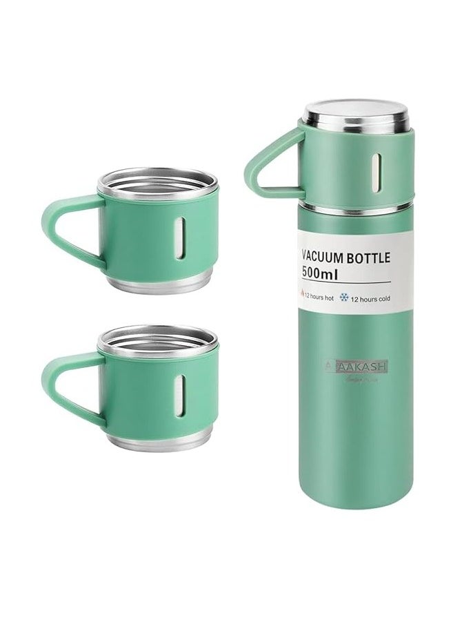 Vacuum Flask Tea Gift Box Set With Two Cups  set of (2 Set) Mix colors