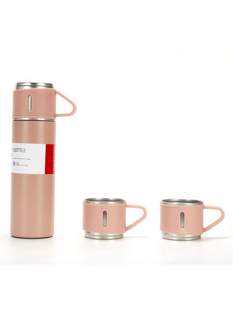 Vacuum Flask Tea Gift Box Set With Two Cups  set of (2 Set) Mix colors