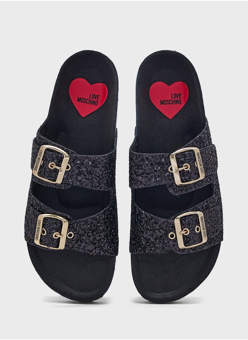 Double Strap Flat Slippers