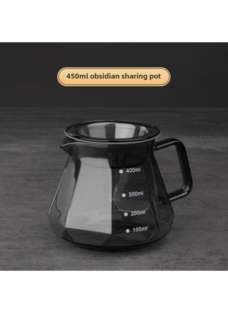 Obsidian Diamond Pour Over Coffee SetNew Obsidian sharing pot 450ml New Obsidian sharing pot 450ml