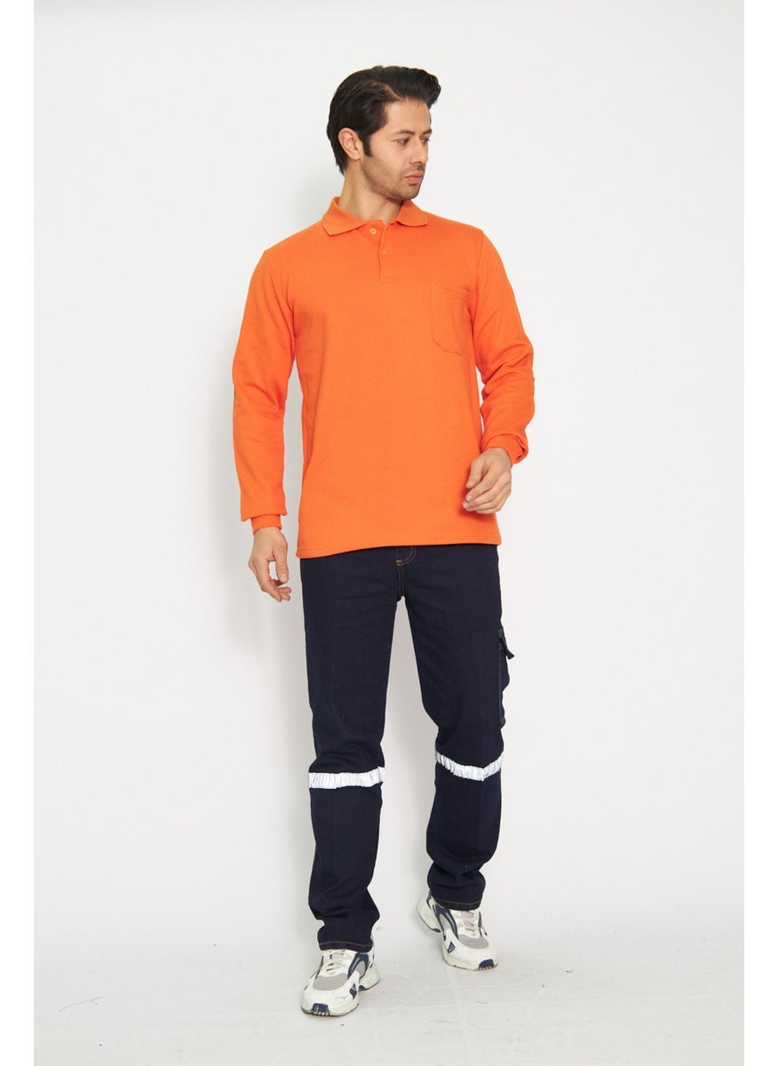 Sweat T-Shirt Polo Neck Winter Long Sleeve