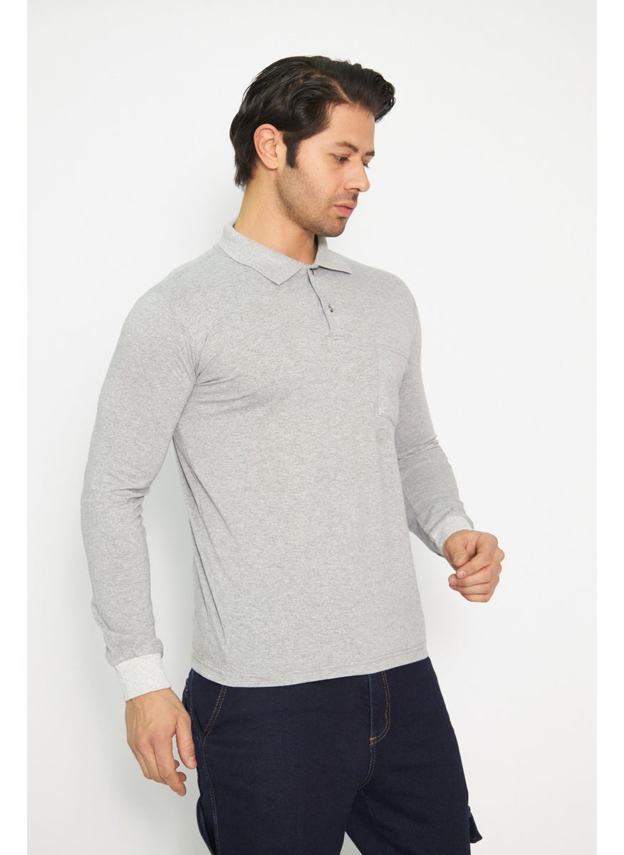 Sweat T-Shirt Polo Neck Winter Long Sleeve