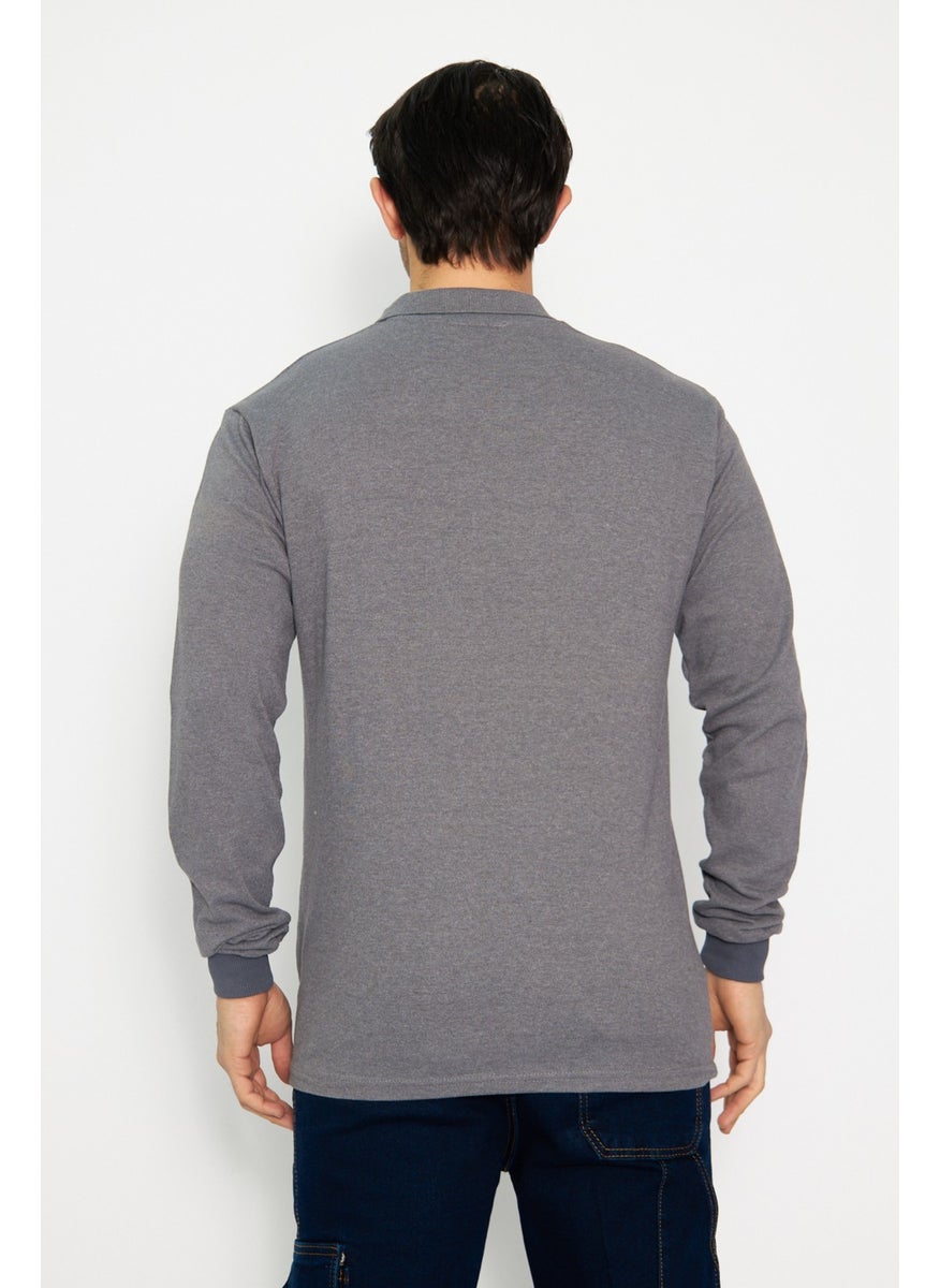 Sweat T-Shirt Polo Neck Winter Long Sleeve