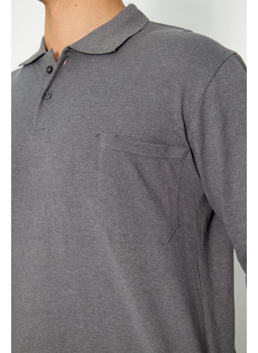 Sweat T-Shirt Polo Neck Winter Long Sleeve