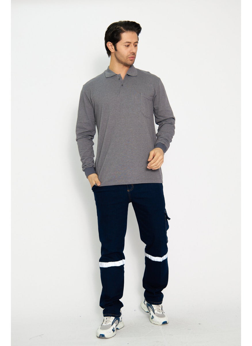 Sweat T-Shirt Polo Neck Winter Long Sleeve