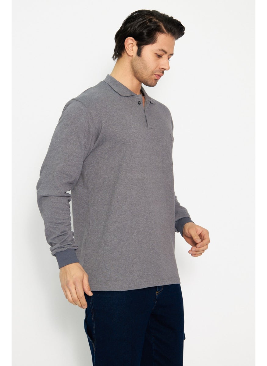 Sweat T-Shirt Polo Neck Winter Long Sleeve