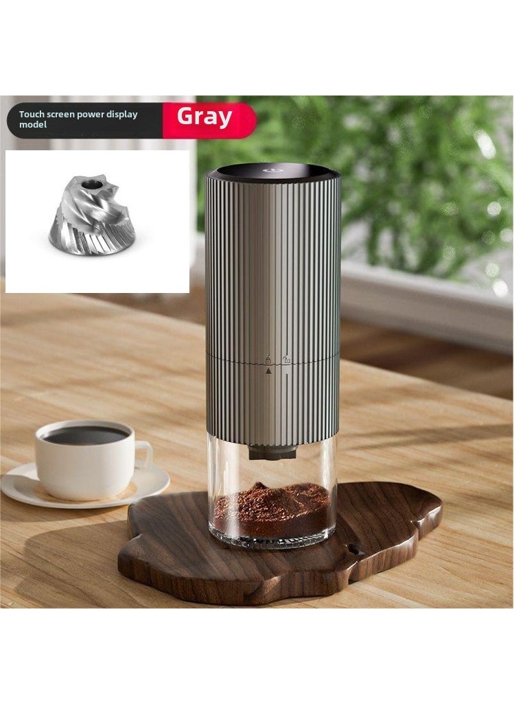 Cross-border Supply Portable Electric Coffee Grinder USB Rechargeable Coffee Grinder Electric Grinder Small Coffee Machine 987M gray steel core