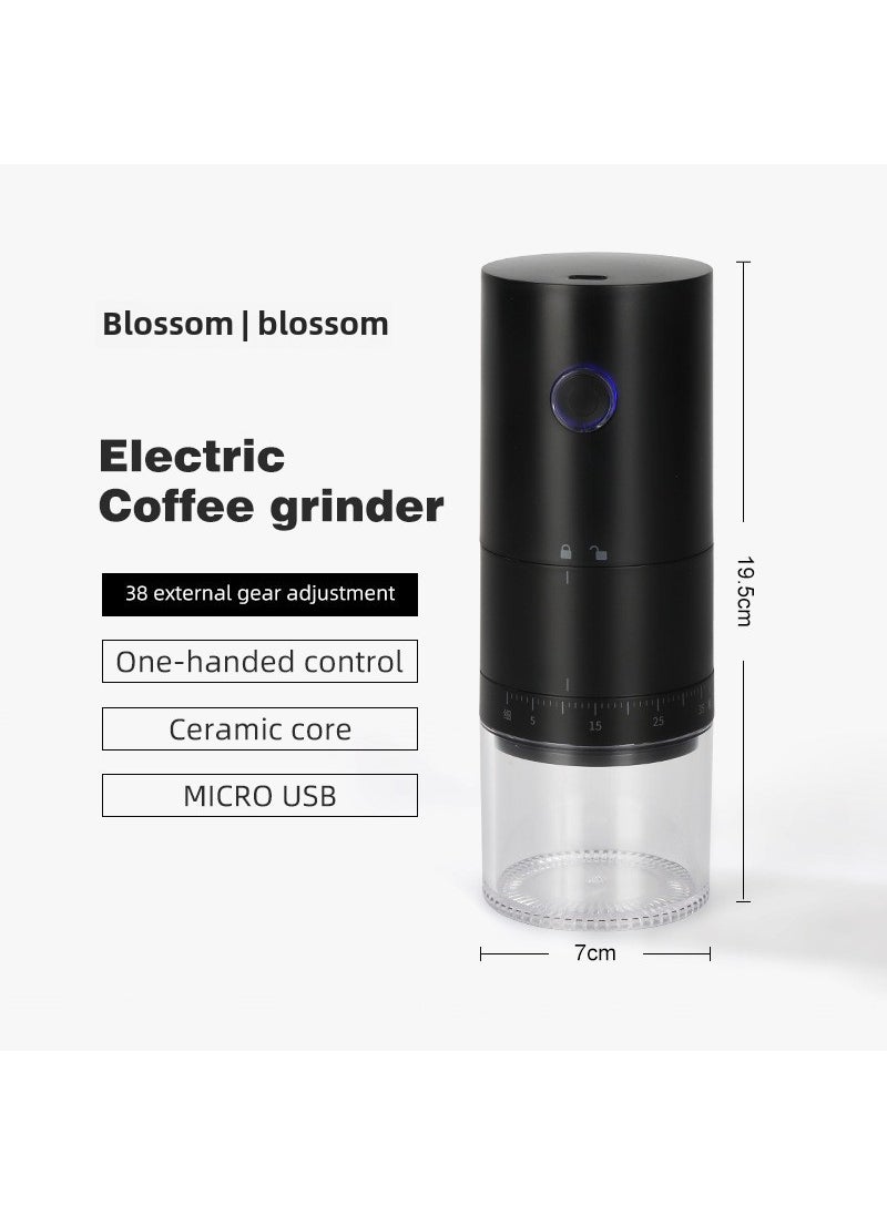 Cross-border Supply Portable Electric Coffee Grinder USB Rechargeable Coffee Grinder Electric Grinder Small Coffee Machine Black external adjustment 995