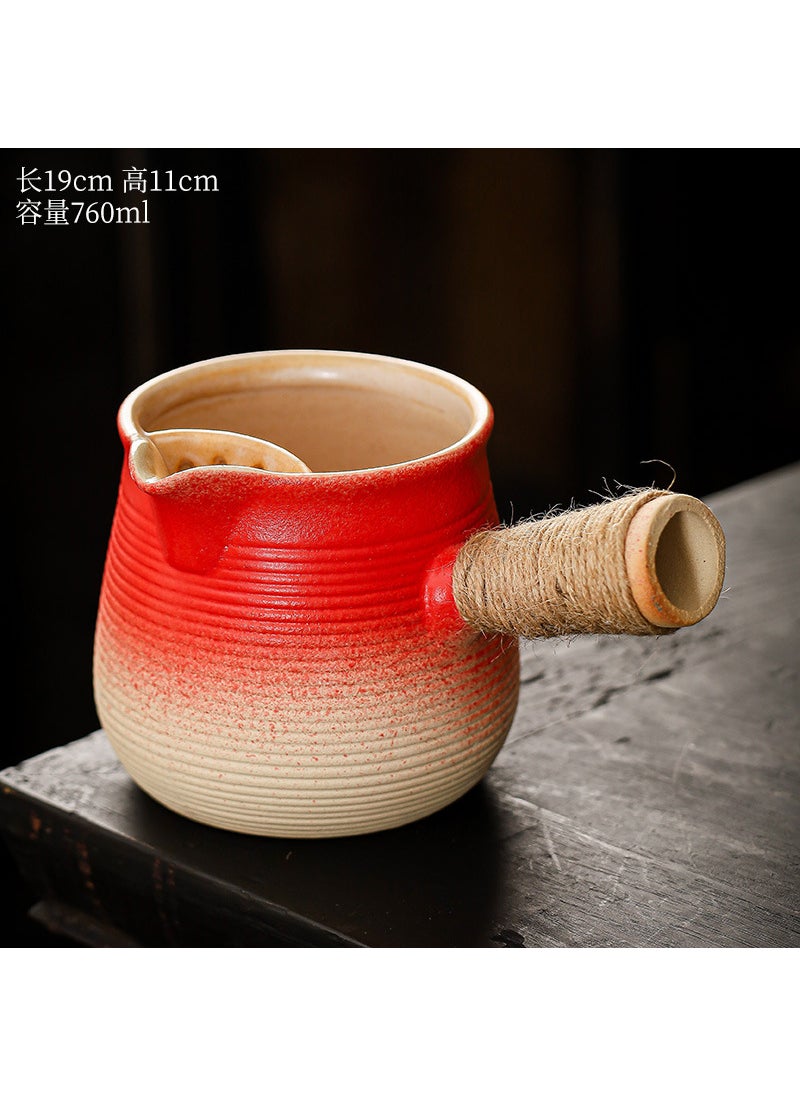 Clay Kettle Teapot Set for Stove BrewingRed Red