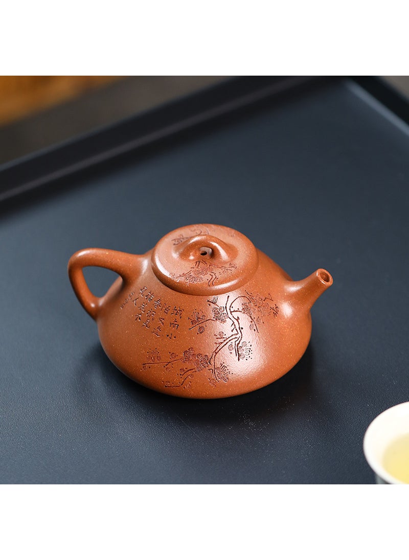 Yixing Zisha teapot national assistant fan Qinjun handmade teapot tea set slope mud plum blossom Ziye stone ladle 175ml 101959 jiangpo Ziye fan Qinjun