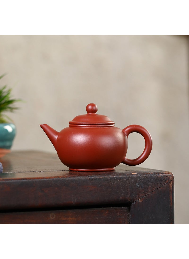 Yixing purple clay teapot factory wholesale distribution handmade teapot red robe Zhu mud horizontal pot gift tea set lettering 101405 light plain horizontal du Chengping