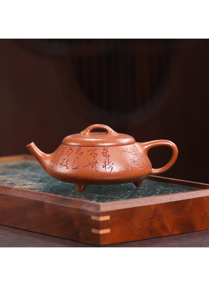 Yixing purple clay teapot factory wholesale authentic handmade teapot raw ore kung fu tea set teapot also ladle 170ml 101830 falling slope also ladle