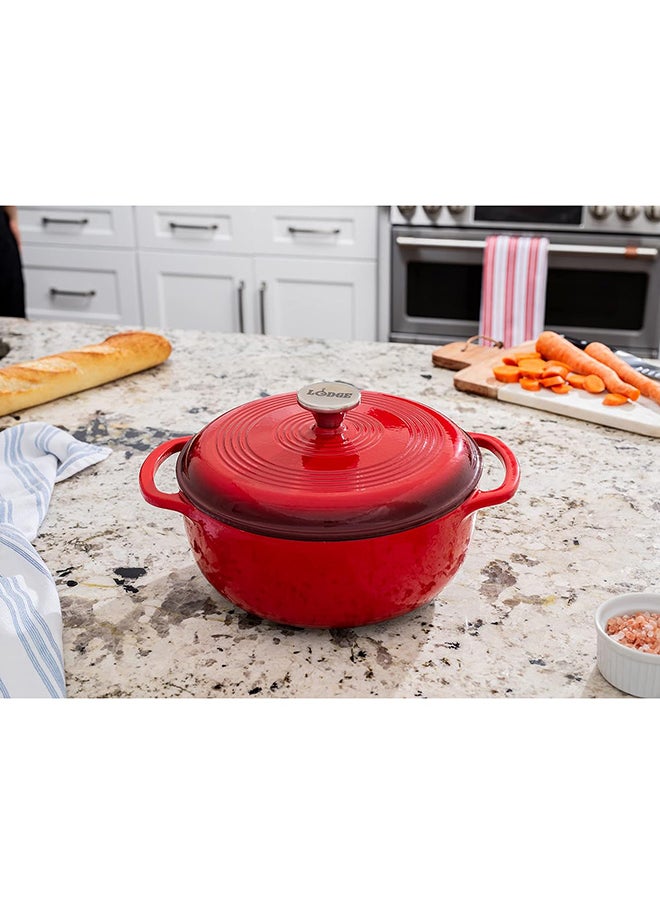 Lodge Enameled Dutch Oven 4.5 Qt Red EC4D43