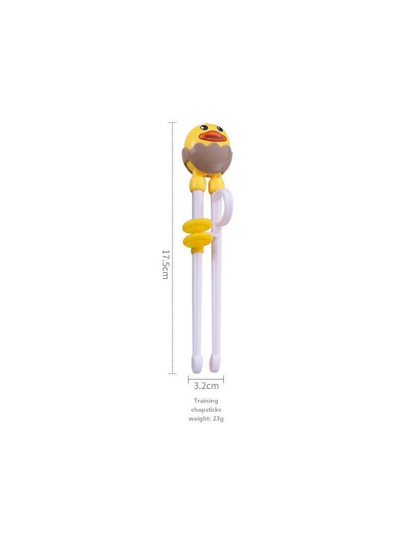 Cartoon Children Learning and Training Chopsticks Baby Correction Chopsticks Supplementary Food Feeding Auxiliary Chopsticks Creative Practice Eating Chopsticks Yellow-practice chopsticks