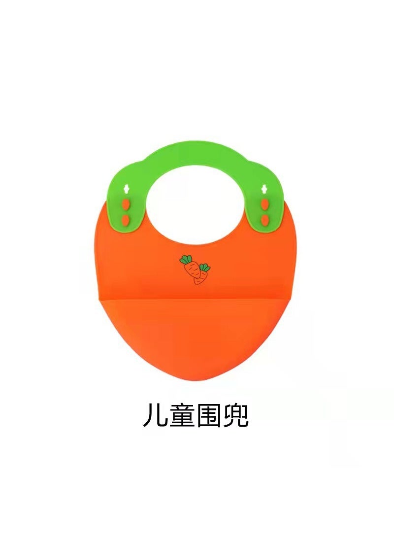 Creative Silicone Carrot Kids Dinnerware Set Single Bib