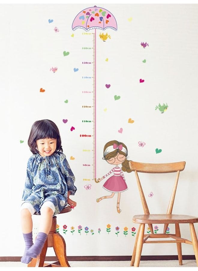 Umbrella Pattern Kid's Height Sticker Multicolour 50x70cm