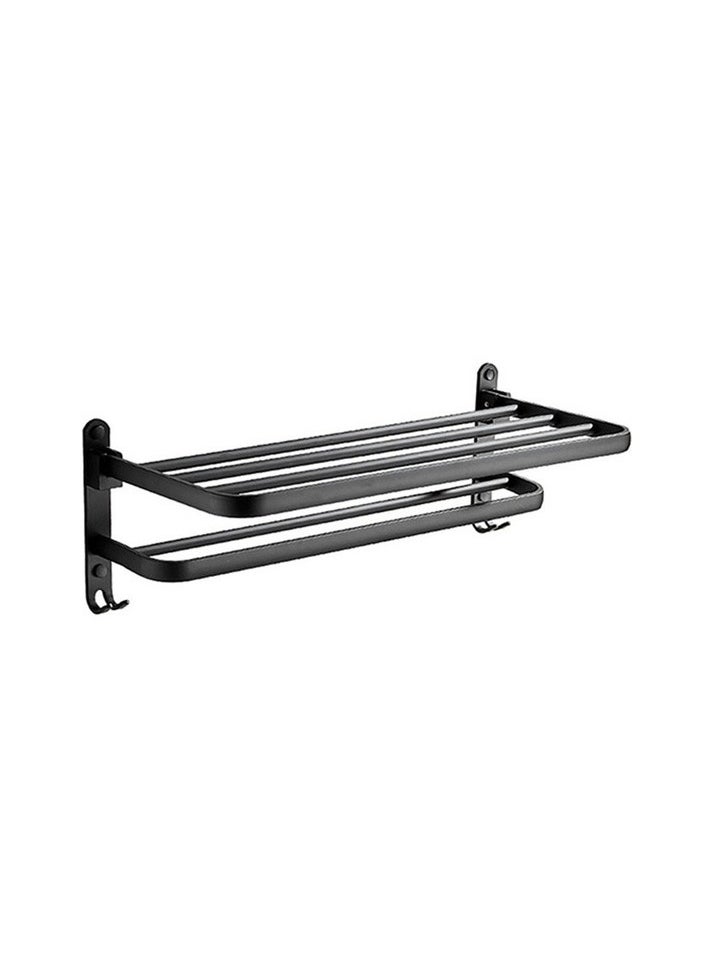 Gui Xulian Aluminum Towel Stick Wall Mounted Shelf Bathroom Towel Hanger towel Holder Towel Hang Colour:Black