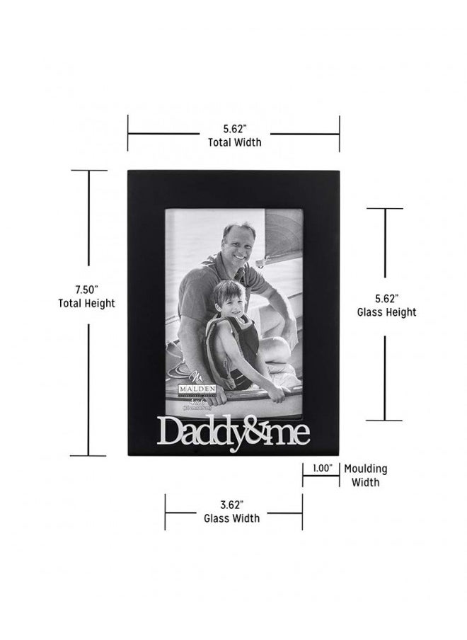 Malden International Designs 4x6 Daddy & Me Expressions Picture Frame Silver Finish Daddy & Me Word Attachment Black MDF Wood Frame