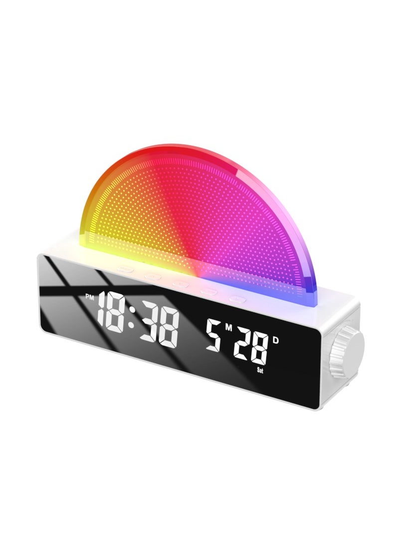 2024 new colorful alarm clock factory direct sales European and American hot-selling atmosphere light in stock get up alarm clock White