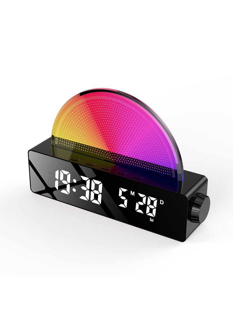 2024 new colorful alarm clock factory direct sales European and American hot-selling atmosphere light in stock get up alarm clock Black