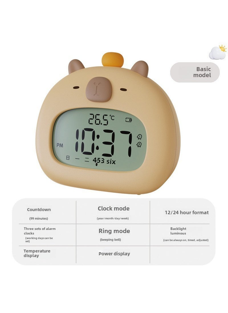 Kappabala alarm clock student-specific wake-up artifact children boys and girls intelligent electronic clock countdown timer Regular style