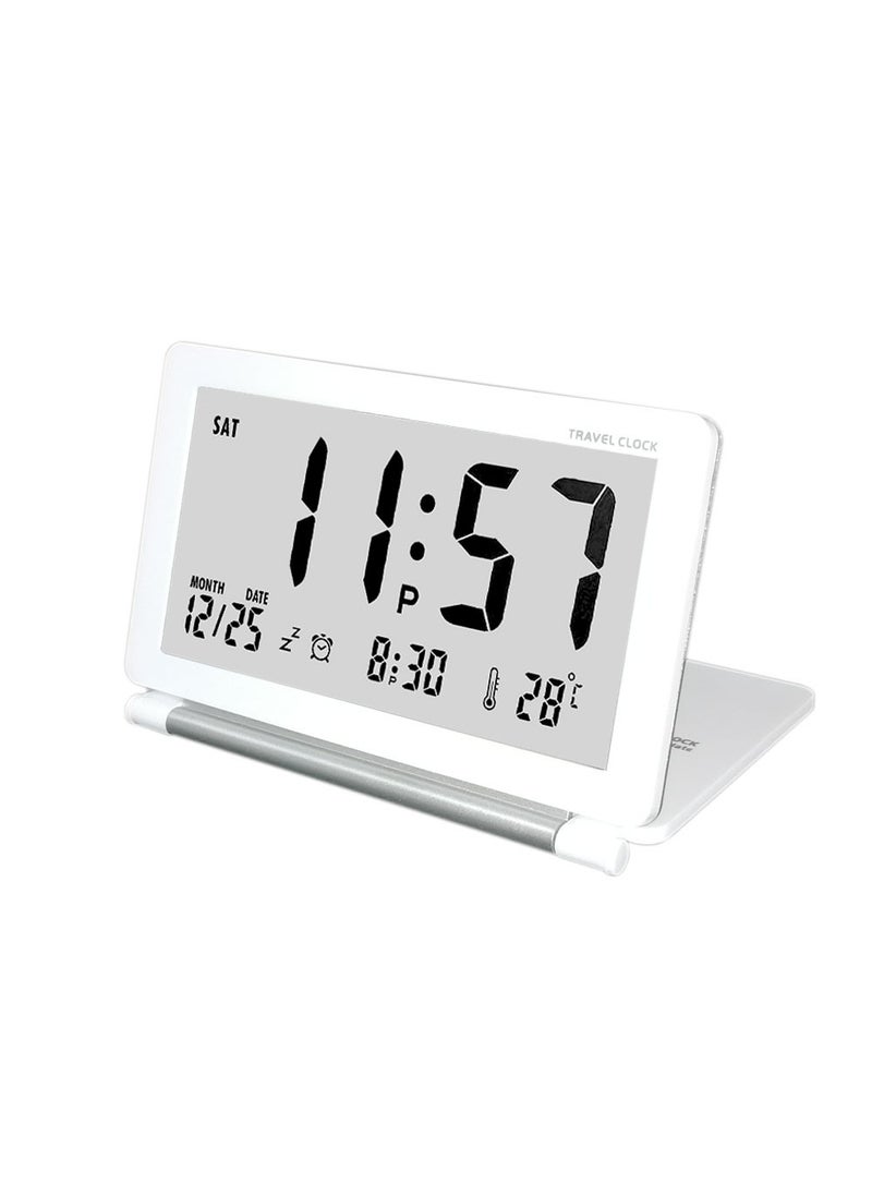 SOURCE Factory flip folding travel electronic clock portable clock thermometer alarm clock mute fashion foreign trade gift White