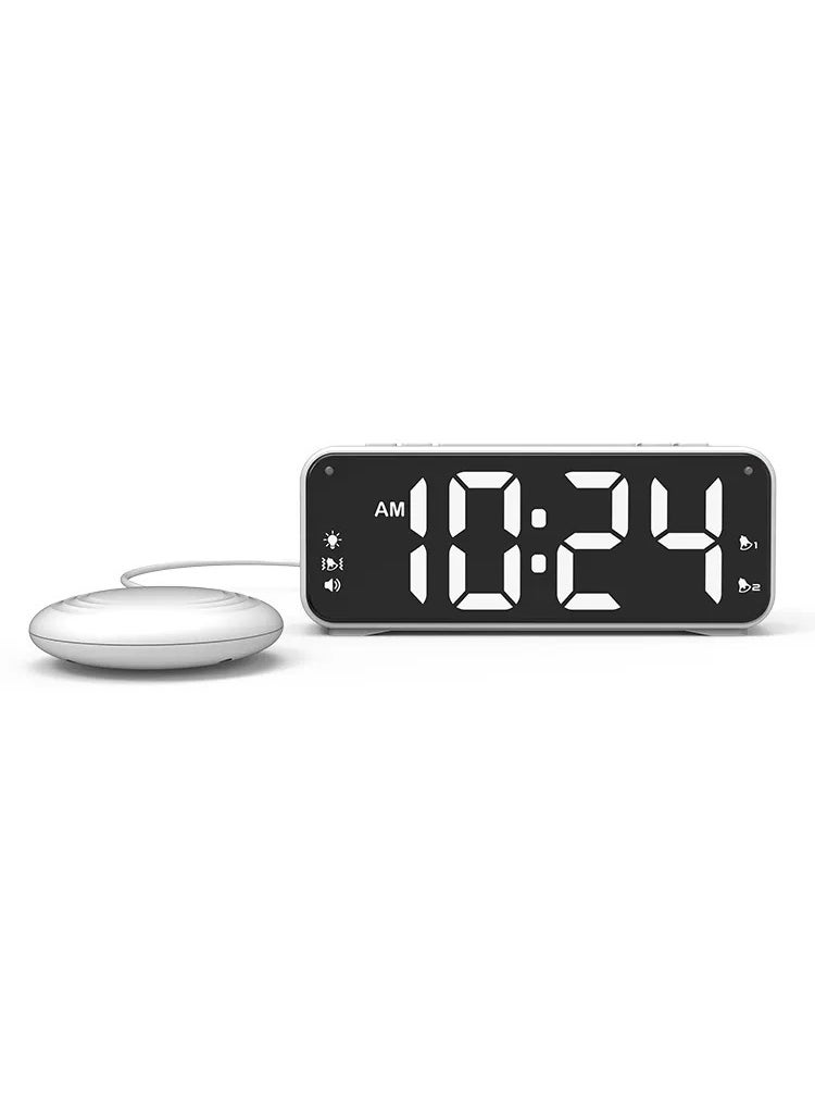 Creative strong vibration alarm clock two sets of alarm clock heavy sleep big sound electronic clock intensity clock alarm clock Vibrator Black