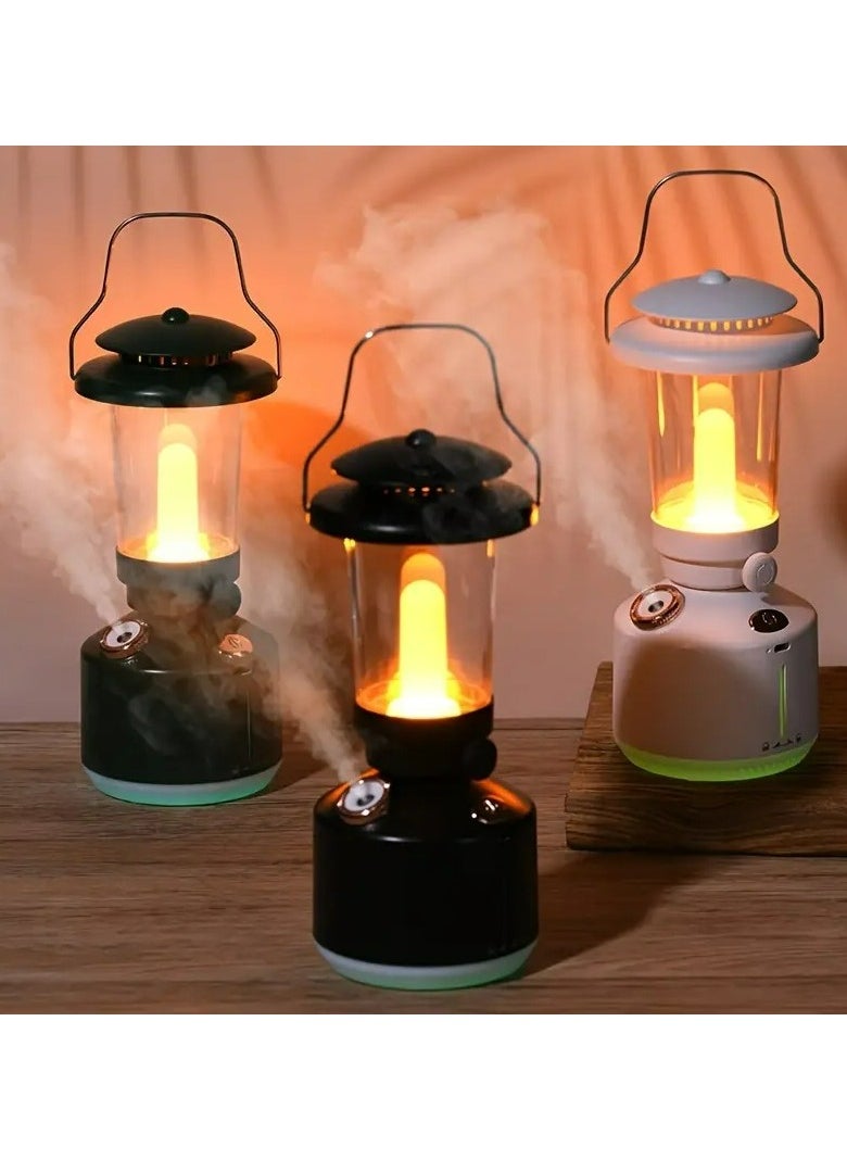 Humidifier Vintage Lantern with Lamp Aromatherapy Diffuser USB Rechargeable Dimmable Ultrasonic Misting Humidifier Lamp