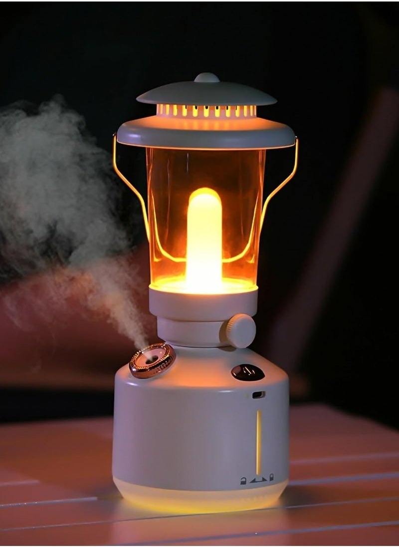 Humidifier Vintage Lantern with Lamp Aromatherapy Diffuser USB Rechargeable Dimmable Ultrasonic Misting Humidifier Lamp