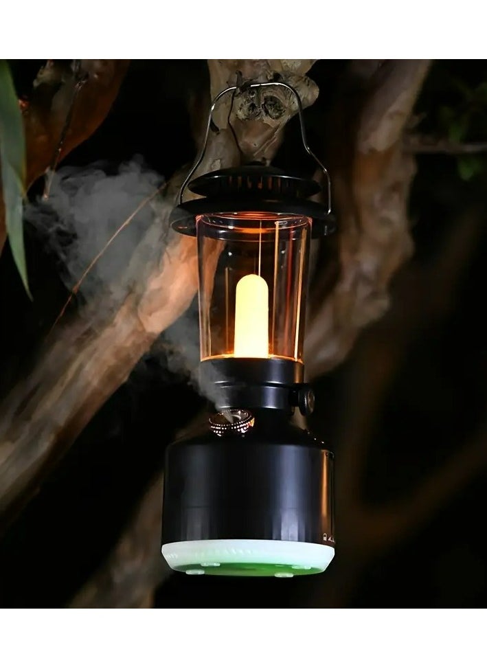 Humidifier Vintage Lantern with Lamp Aromatherapy Diffuser USB Rechargeable Dimmable Ultrasonic Misting Humidifier Lamp