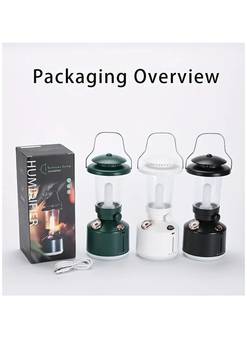 Humidifier Vintage Lantern with Lamp Aromatherapy Diffuser USB Rechargeable Dimmable Ultrasonic Misting Humidifier Lamp