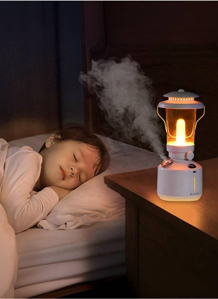 Humidifier Vintage Lantern with Lamp Aromatherapy Diffuser USB Rechargeable Dimmable Ultrasonic Misting Humidifier Lamp