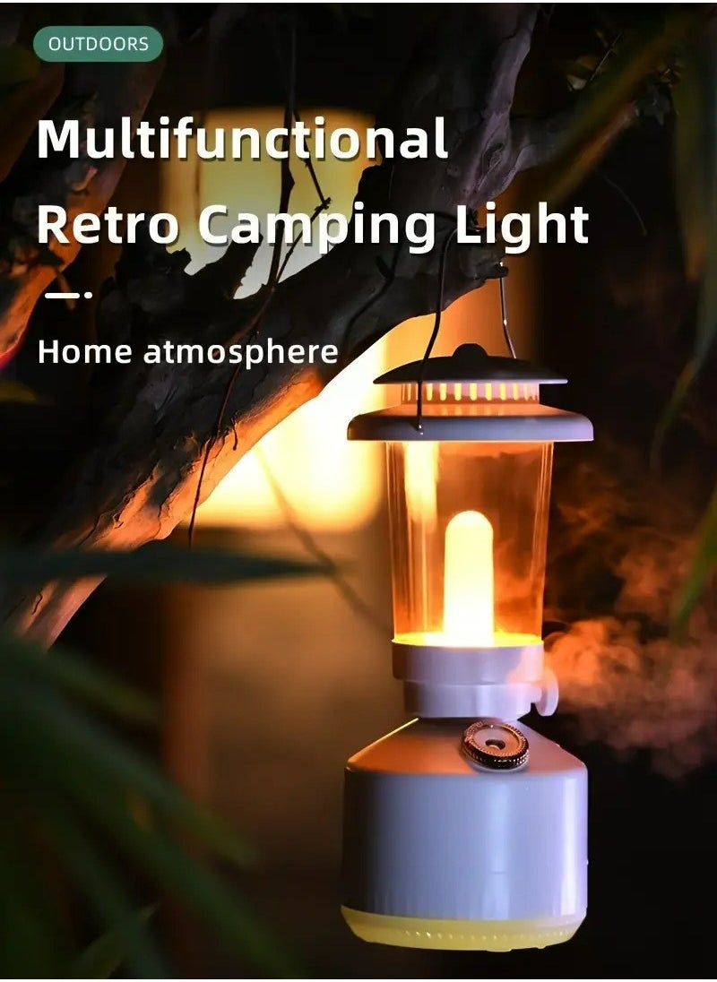 Humidifier Vintage Lantern with Lamp Aromatherapy Diffuser USB Rechargeable Dimmable Ultrasonic Misting Humidifier Lamp