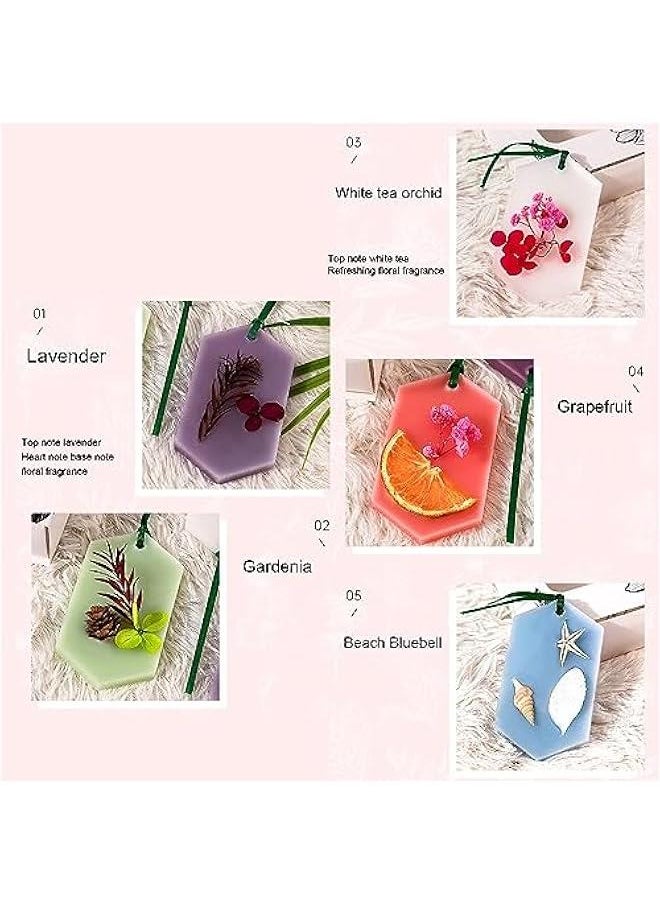 5pcs Floral Fruity Scented Wax Cubes, Long Lasting Aromatherapy Wax Tablet for Closet Freshener Hanging Aroma Wax Sachet