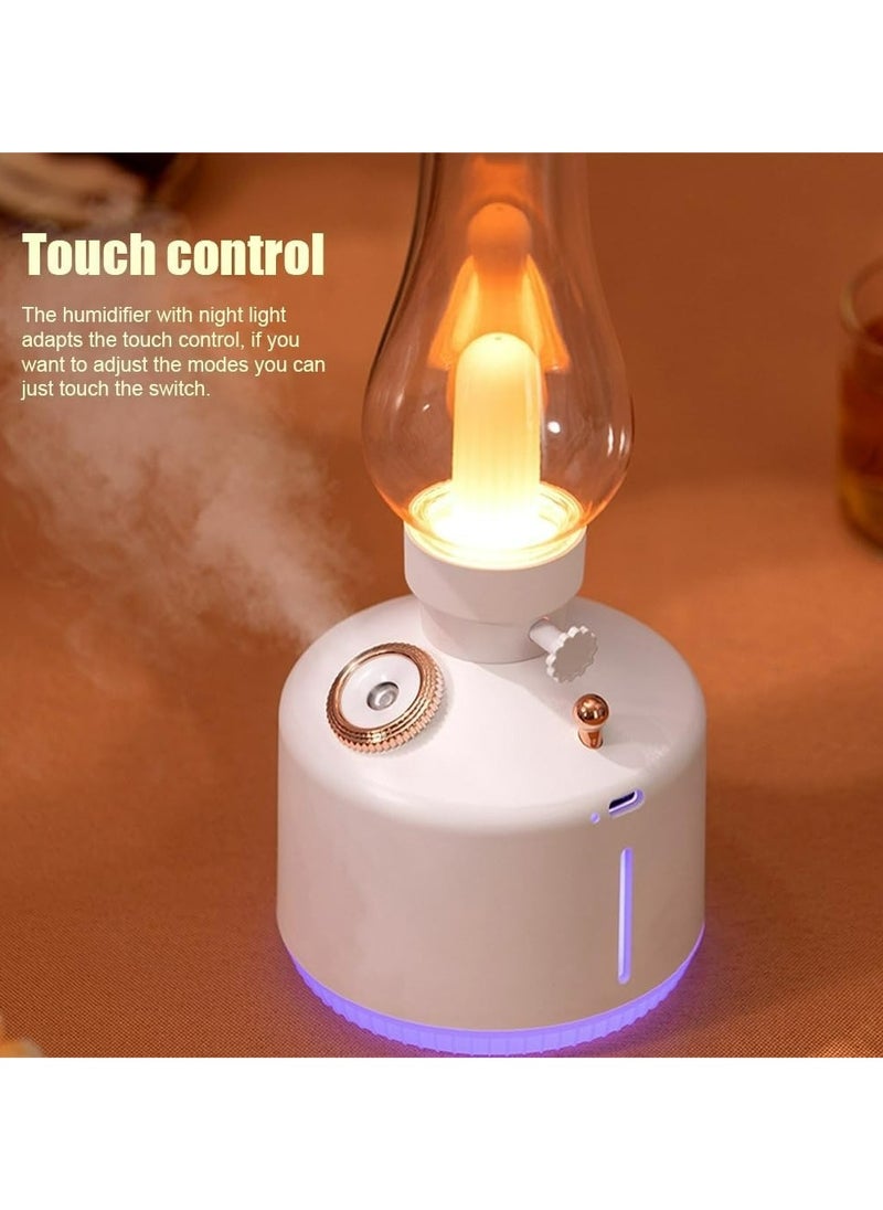 Vintage Lamp Cool Mist Desk Humidifier White Color Light mode USB Rechargeable Type C