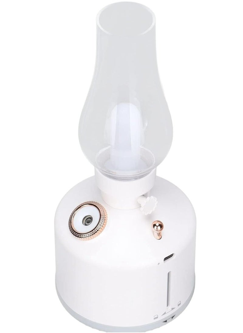 Vintage Lamp Cool Mist Desk Humidifier White Color Light mode USB Rechargeable Type C