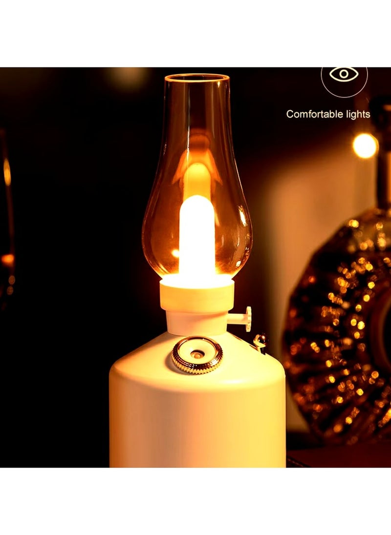 Vintage Lamp Cool Mist Desk Humidifier White Color Light mode USB Rechargeable Type C