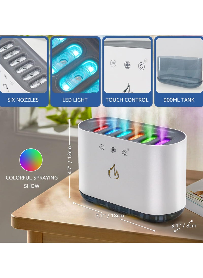 Voice-Controlled 900ml Humidifier with Six Gear Spray & Vibrant LED Lights for Desktop