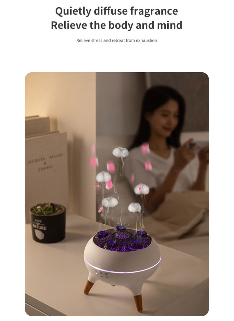 Smoke Rings Multiple Fragrance Diffusers Desktop Flame Humidifiers Household Heavy Fog Volume Colorful Lights Remote Control Gift For Girlfriend Sleep Aromatherapy Color Changing Machine