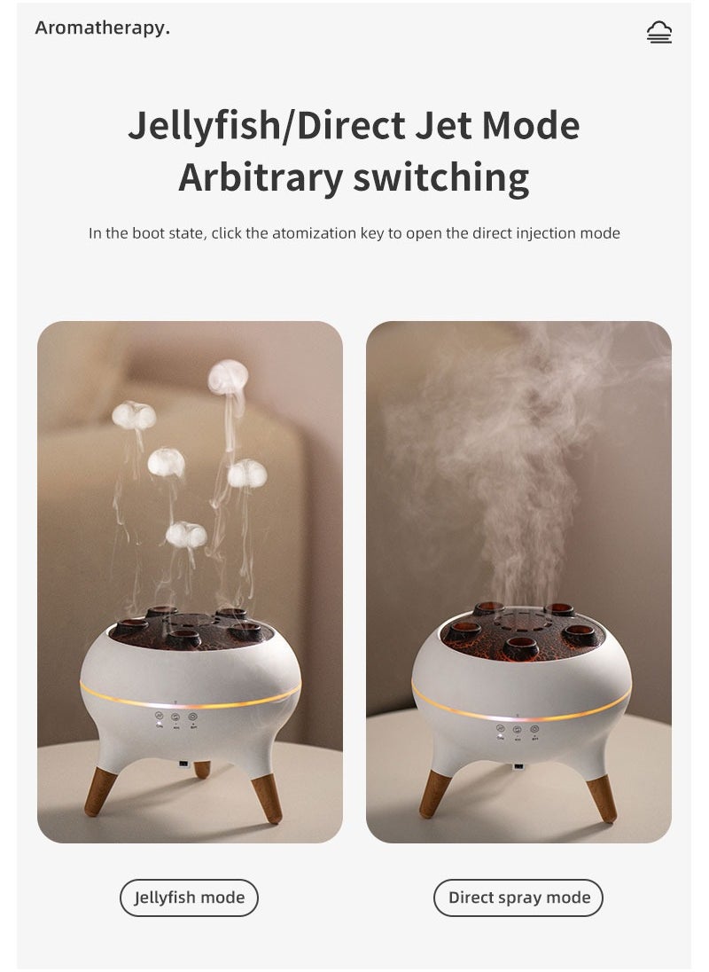 Smoke Rings Multiple Fragrance Diffusers Desktop Flame Humidifiers Household Heavy Fog Volume Colorful Lights Remote Control Gift For Girlfriend Sleep Aromatherapy Color Changing Machine