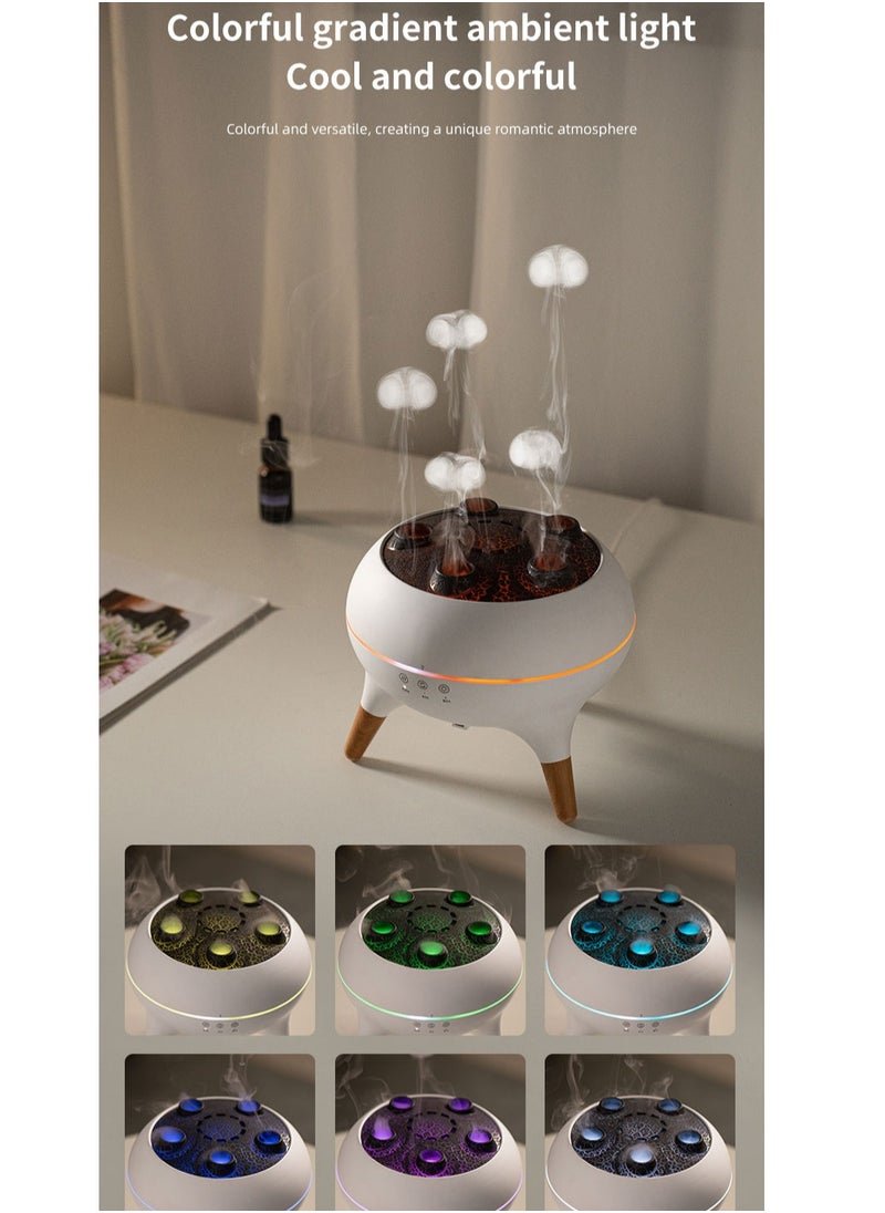 Smoke Rings Multiple Fragrance Diffusers Desktop Flame Humidifiers Household Heavy Fog Volume Colorful Lights Remote Control Gift For Girlfriend Sleep Aromatherapy Color Changing Machine