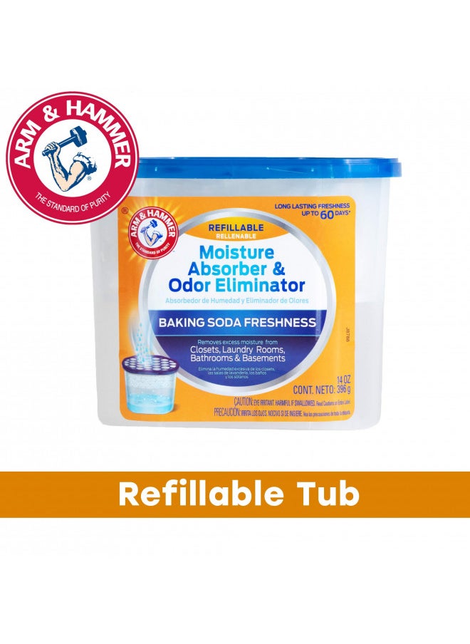 Arm & Hammer Fragrance Free Refillable Moisture Absorber and Odor Eliminator 14 oz. Tub