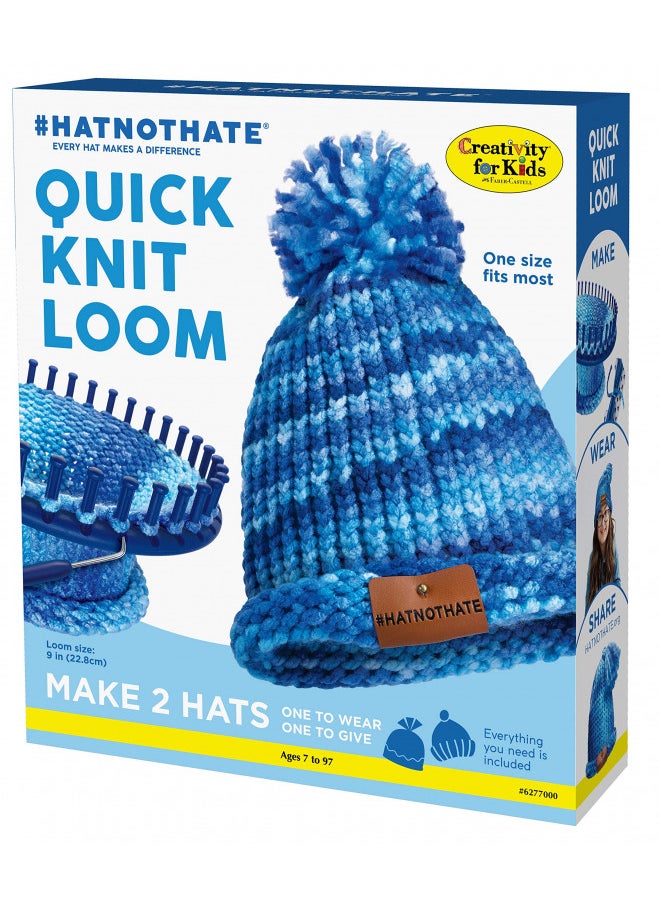 Creativity for Kids Hat Not Hate Quick Knit Loom - Create 2 DIY Knitted Beanie Hats with Lion Brand Yarn