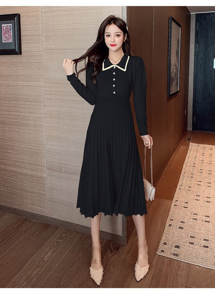 High Quality Elegant Slim Fit Midi Dress Black